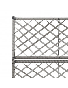 Letto Rialzato a Traliccio 2 Vasi 58x30x107cm Polyrattan Grigio