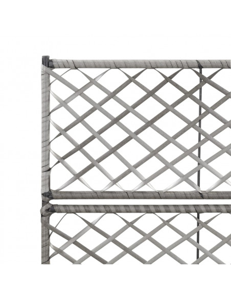 Letto Rialzato a Traliccio 2 Vasi 58x30x107cm Polyrattan Grigio