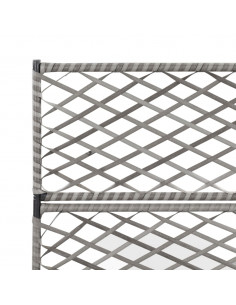 Letto Rialzato a Traliccio 3 Vasi 83x30x130cm Polyrattan Grigio