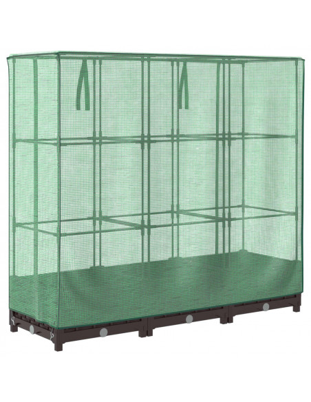 Letto Rialzato con Copertura Serra Effetto Rattan 120x40x123 cm