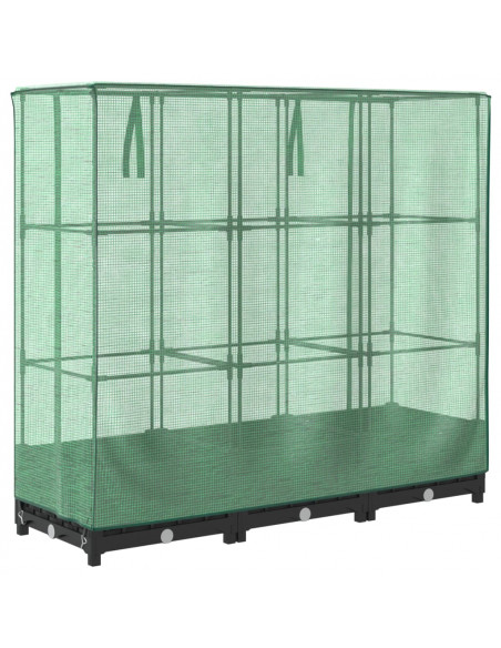 Letto Rialzato con Copertura Serra Effetto Rattan 120x40x123 cm