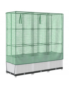 Letto Rialzato con Copertura Serra Effetto Rattan 120x40x138 cm