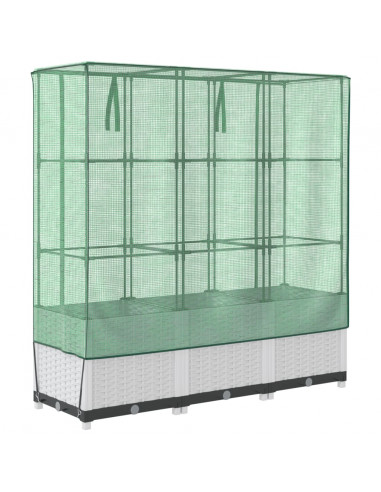 Letto Rialzato con Copertura Serra Effetto Rattan 120x40x138 cm