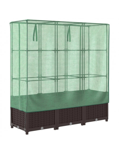 Letto Rialzato con Copertura Serra Effetto Rattan 120x40x138 cm