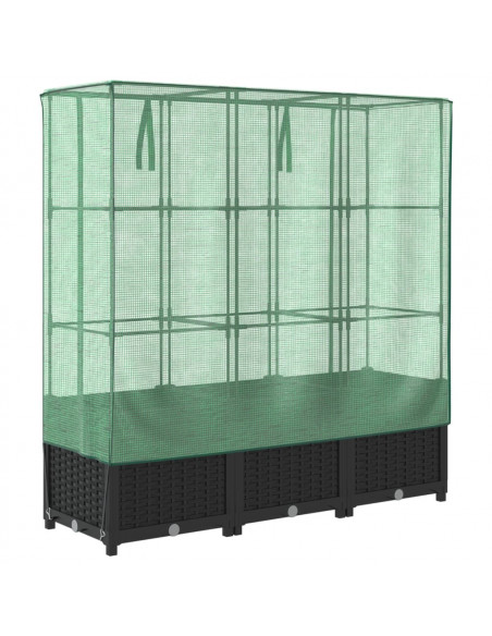 Letto Rialzato con Copertura Serra Effetto Rattan 120x40x138 cm