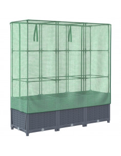 Letto Rialzato con Copertura Serra Effetto Rattan 120x40x138 cm