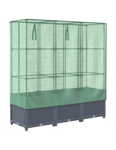 Letto Rialzato con Copertura Serra Effetto Rattan 120x40x138 cm