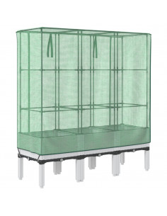 Letto Rialzato con Copertura Serra Effetto Rattan 120x40x140 cm