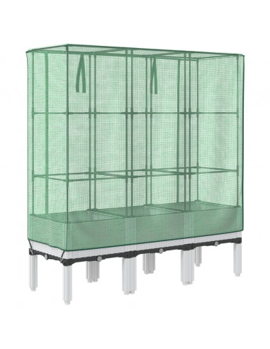 Letto Rialzato con Copertura Serra Effetto Rattan 120x40x140 cm