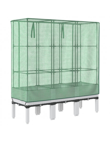 Letto Rialzato con Copertura Serra Effetto Rattan 120x40x140 cm