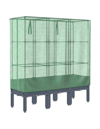 Letto Rialzato con Copertura Serra Effetto Rattan 120x40x140 cm