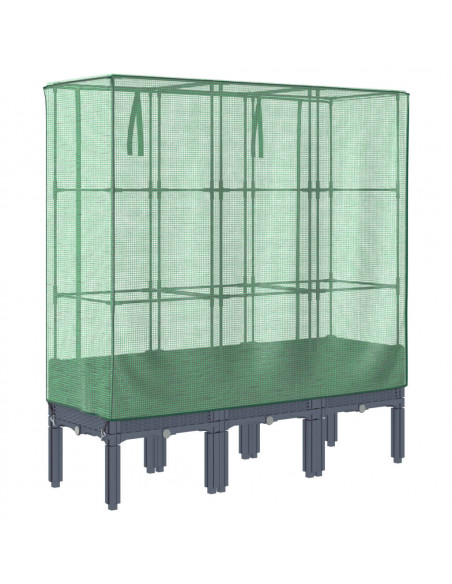 Letto Rialzato con Copertura Serra Effetto Rattan 120x40x140 cm