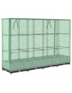 Letto Rialzato con Copertura Serra Effetto Rattan 160x40x123 cm