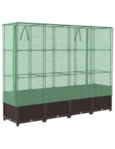 Letto Rialzato con Copertura Serra Effetto Rattan 160x40x138 cm