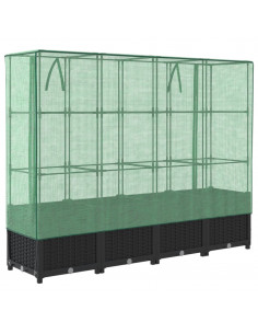 Letto Rialzato con Copertura Serra Effetto Rattan 160x40x138 cm