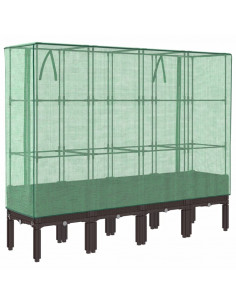 Letto Rialzato con Copertura Serra Effetto Rattan 160x40x140 cm