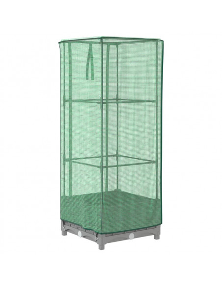 Letto Rialzato con Copertura Serra Effetto Rattan 40x40x123 cm