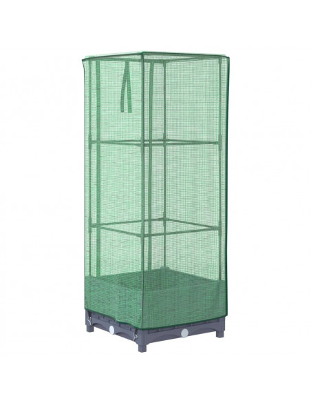 Letto Rialzato con Copertura Serra Effetto Rattan 40x40x123 cm