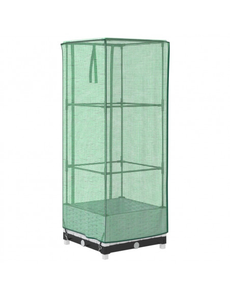 Letto Rialzato con Copertura Serra Effetto Rattan 40x40x123 cm