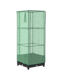 Letto Rialzato con Copertura Serra Effetto Rattan 40x40x123 cm