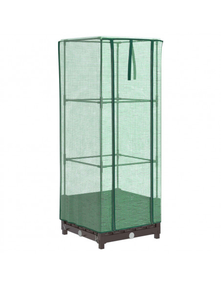 Letto Rialzato con Copertura Serra Effetto Rattan 40x40x123 cm