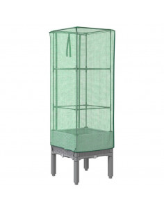 Letto Rialzato con Copertura Serra Effetto Rattan 40x40x140 cm