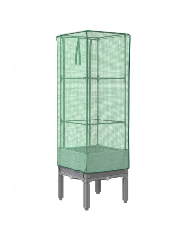 Letto Rialzato con Copertura Serra Effetto Rattan 40x40x140 cm