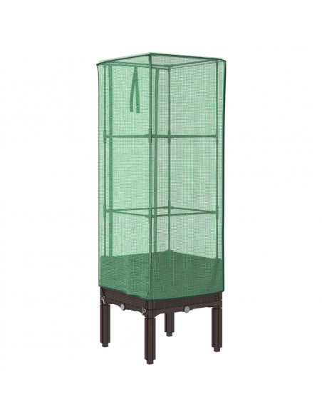 Letto Rialzato con Copertura Serra Effetto Rattan 40x40x140 cm