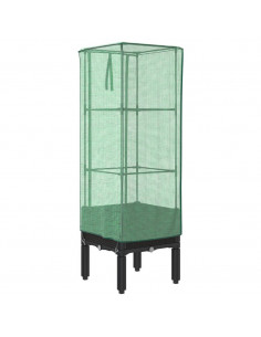 Letto Rialzato con Copertura Serra Effetto Rattan 40x40x140 cm