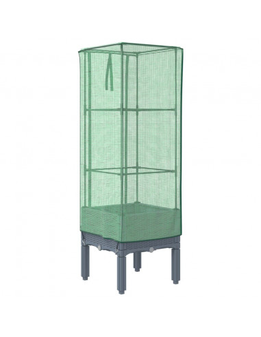 Letto Rialzato con Copertura Serra Effetto Rattan 40x40x140 cm