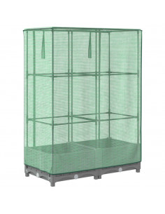 Letto Rialzato con Copertura Serra Effetto Rattan 80x40x123 cm