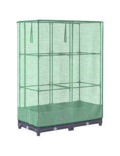 Letto Rialzato con Copertura Serra Effetto Rattan 80x40x123 cm