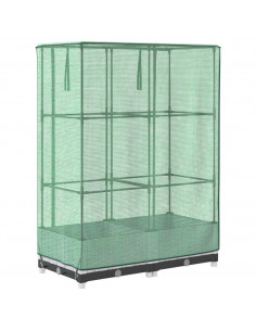 Letto Rialzato con Copertura Serra Effetto Rattan 80x40x123 cm