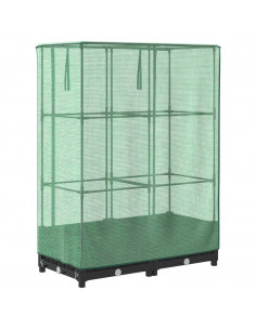 Letto Rialzato con Copertura Serra Effetto Rattan 80x40x123 cm