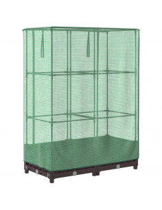 Letto Rialzato con Copertura Serra Effetto Rattan 80x40x123 cm