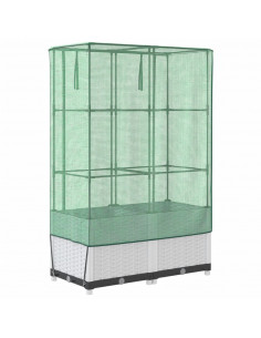 Letto Rialzato con Copertura Serra Effetto Rattan 80x40x138 cm