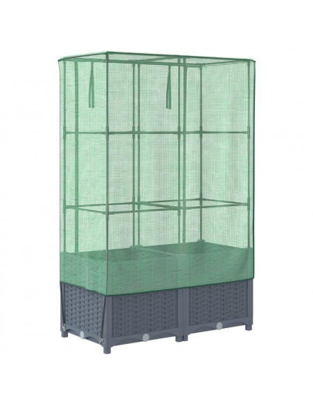 Letto Rialzato con Copertura Serra Effetto Rattan 80x40x138 cm