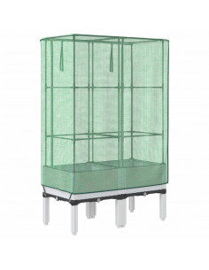 Letto Rialzato con Copertura Serra Effetto Rattan 80x40x140 cm