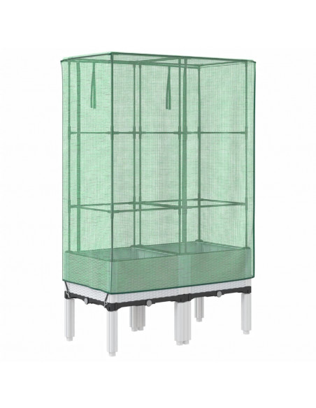 Letto Rialzato con Copertura Serra Effetto Rattan 80x40x140 cm