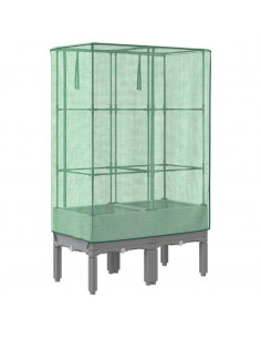 Letto Rialzato con Copertura Serra Effetto Rattan 80x40x140 cm