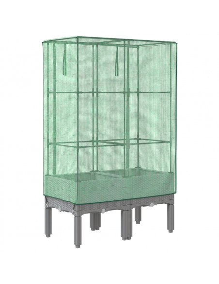 Letto Rialzato con Copertura Serra Effetto Rattan 80x40x140 cm