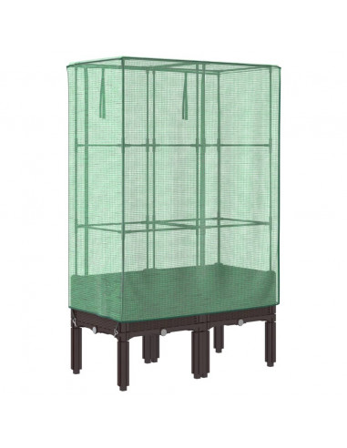 Letto Rialzato con Copertura Serra Effetto Rattan 80x40x140 cm