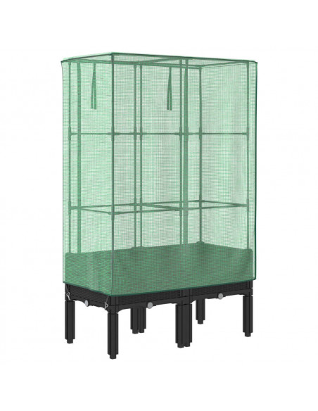 Letto Rialzato con Copertura Serra Effetto Rattan 80x40x140 cm