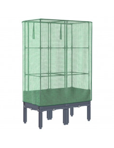 Letto Rialzato con Copertura Serra Effetto Rattan 80x40x140 cm