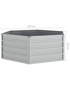 Letto Rialzato da Giardino 129x45 cm in Acciaio Zincato Argento