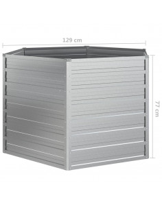 Letto Rialzato da Giardino 129x77 cm in Acciaio Zincato Argento