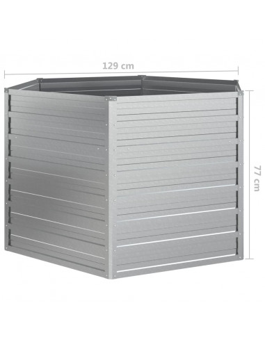 Letto Rialzato da Giardino 129x77 cm in Acciaio Zincato Argento