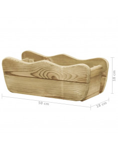 Letto Rialzato da Giardino 50x18x18 cm Legno di Pino Impregnato