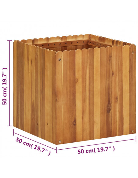 Letto Rialzato da Giardino 50x50x50 cm Legno Massello di Acacia