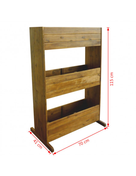 Letto Rialzato da Giardino a 3 Livelli Legno Massello di Acacia